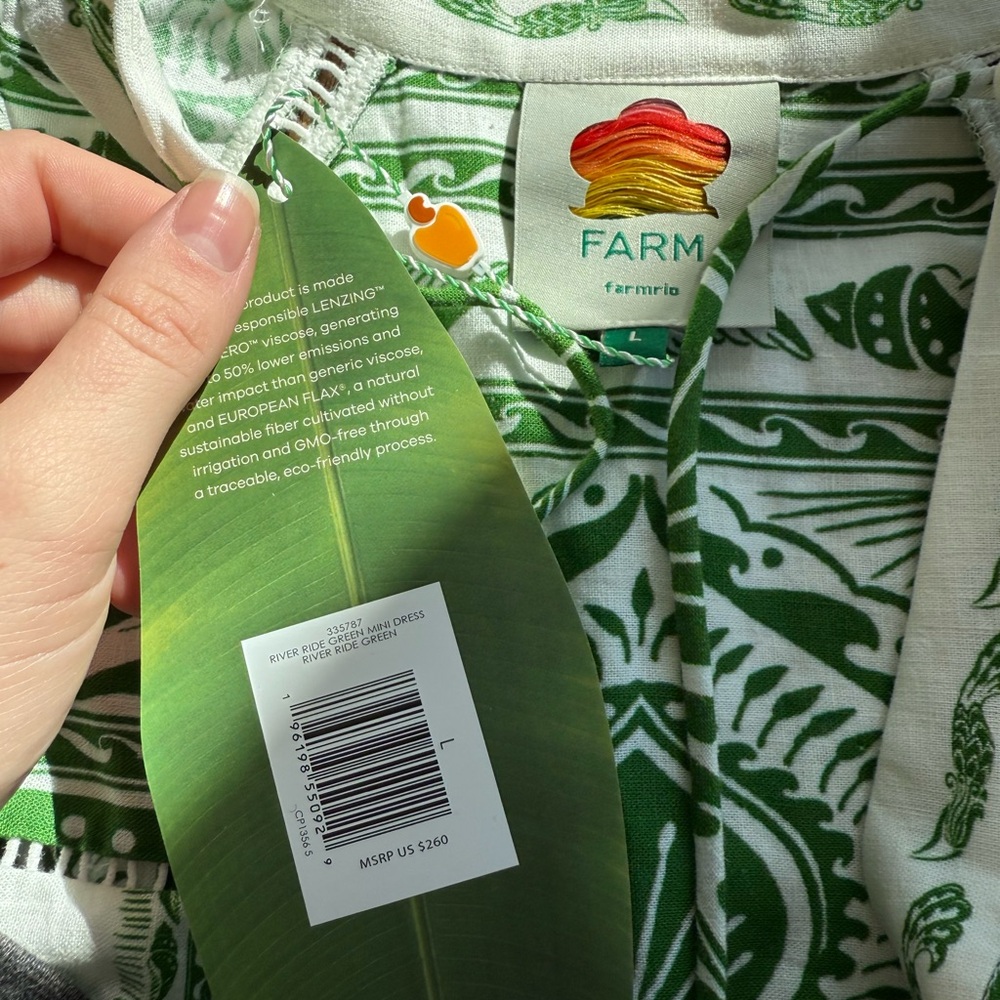 NWT Farm Rio Green River Ride Mini Dress - Picture 3 of 3